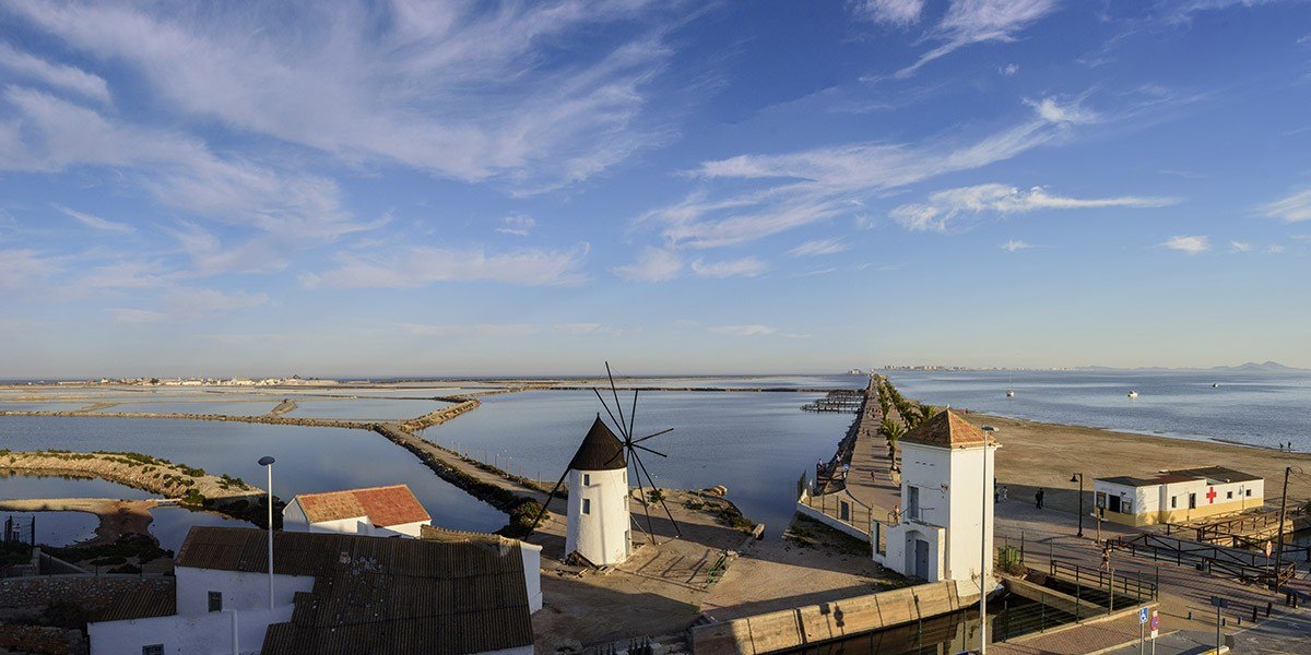The Mar Menor salt flats in winter